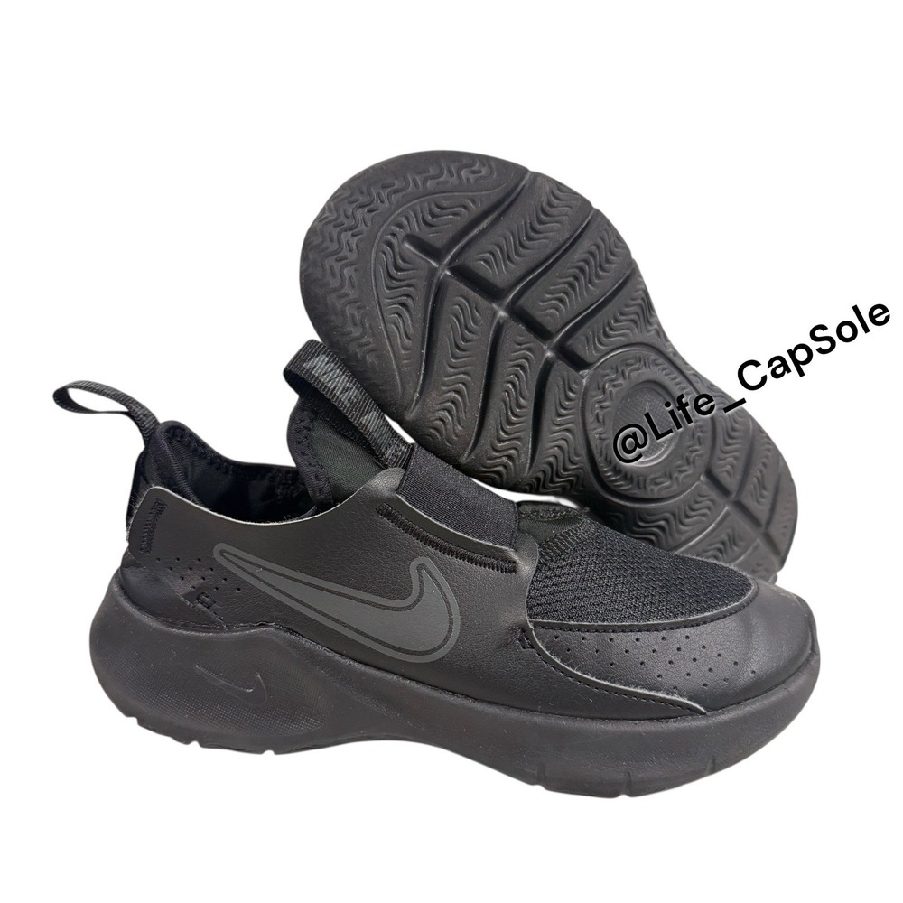 Size 3Y‎ Nike Flex Runner Black Mesh Athletic Sneakers US Unisex Kids Slip On